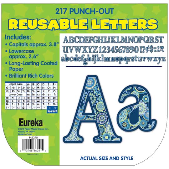 Blue Harmony Circle Punch Out Reusable Letters